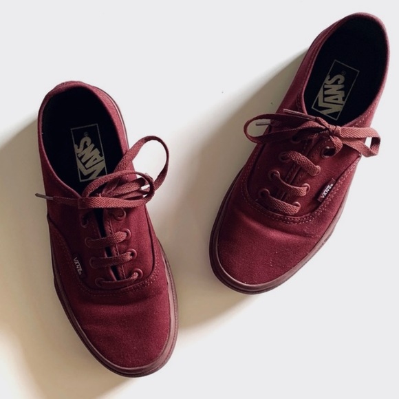Vans Full Burgundy Athletic Lace Up Skate Sneakers